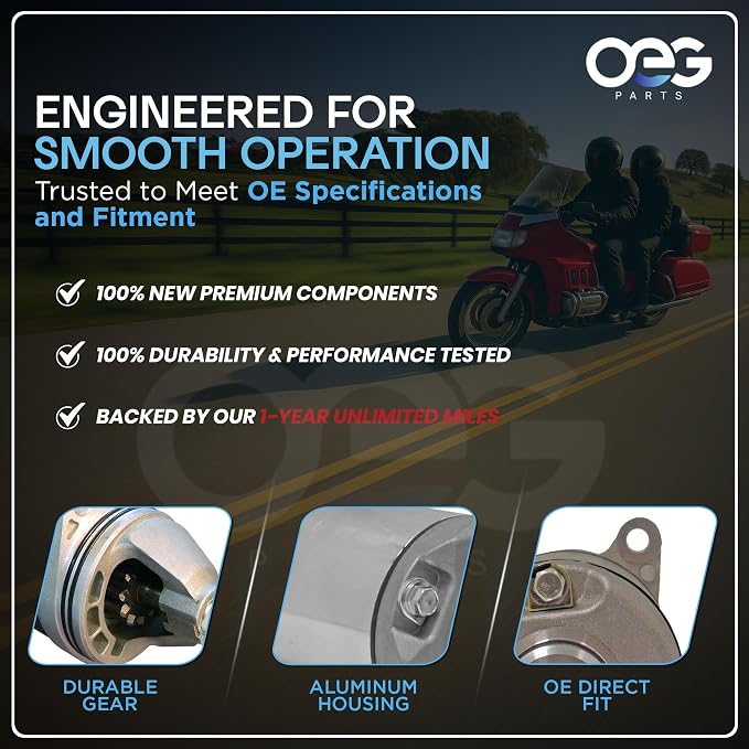 OEG Parts New Starter Compatible with Kawasaki 2001-2011 KAF620 Mule 3000 3010 3020 4010 617CC, Suzuki QUV620F 620cc 2005 211632124, 211636010, K211632124, SND0459, 41052117
