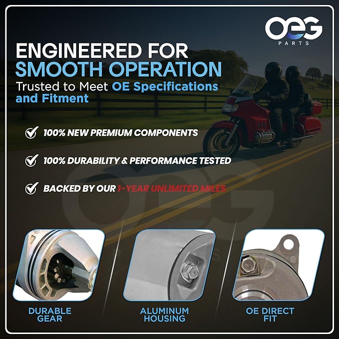 OEG Parts New Starter Compatible with Suzuki DR350SE & Yamaha TT225 TTR225 TTR230 XT 225 1C6H18000000, 3RW-81800-00-00, 3RW818000100, 4JG-81800-00-00, 4JG818900000, SMU0353, 41054157