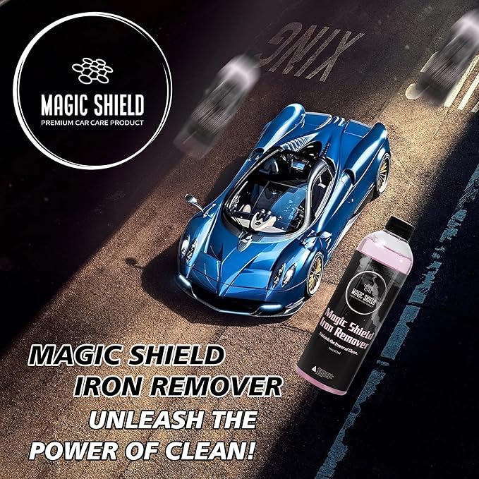 Magic Shield Iron Remover Spray for Cars 68oz – pH-Neutral Iron and Fallout Remover for Car, Motorcycle, RV & Boat | 5-Minute Reaction, Effective on Wheels & Paint | All-In-One Solution