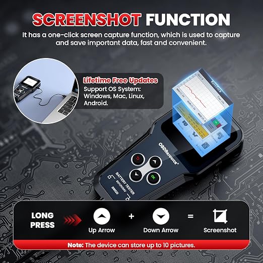 OBDResource Professional Car Battery Tester 6V 12V 24V - 3-in-1 Automotive Analyzer with 100-2000 CCA, Load/Cranking/Charging/Alternator Test
