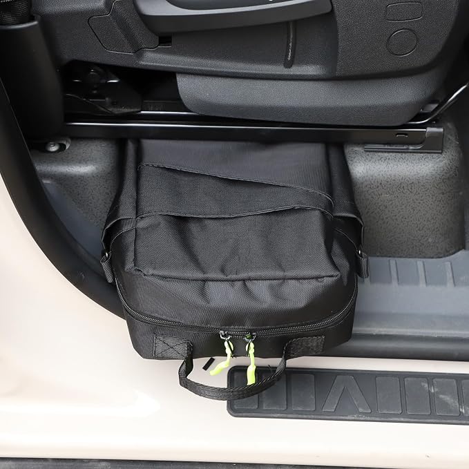 Under seat Storage Bag for Ineos Grenadier 2020-2025 Accessories Oxford Cloth Tool Organizer Box Under Front Seat, Underseat Hidden Bag Organizer Tray Drawer Bin with Anti-slip Handle (Black1)