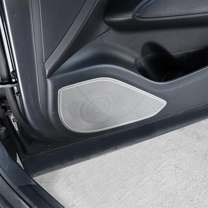 Silver Steel Door Speaker Decoration Covers Compatible with Hyundai Tucson 2022 2023 2024 2025 2026 Accessories