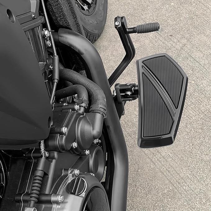 Front Footpegs Rider Floorboards Compatible with Kawasaki Vulcan S 650 Accessories 2015-2025 Anti-Slip Wide Motorcycle Highway Pegs (Black)