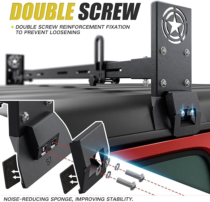 Heavy Duty Roof Rack Cross Bars Compatible with Jeep Wrangler JK JL Gladiator JT 2007-2024（2/4 Door Hard Top)Cargo Bag Kayak Bike Carrier