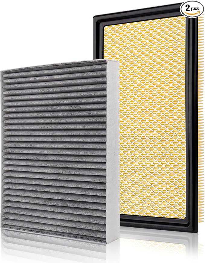 Engine & Cabin Air Filter Fit for Explorer 2011-2019, 3.0T Flex 2010-19, Fusion 2010-12 3.5L, Taurus 2009-19, MKT 2010-19 Activated Carbon Cabin Filter Replace#CF11176 CA10242 Car Accessories