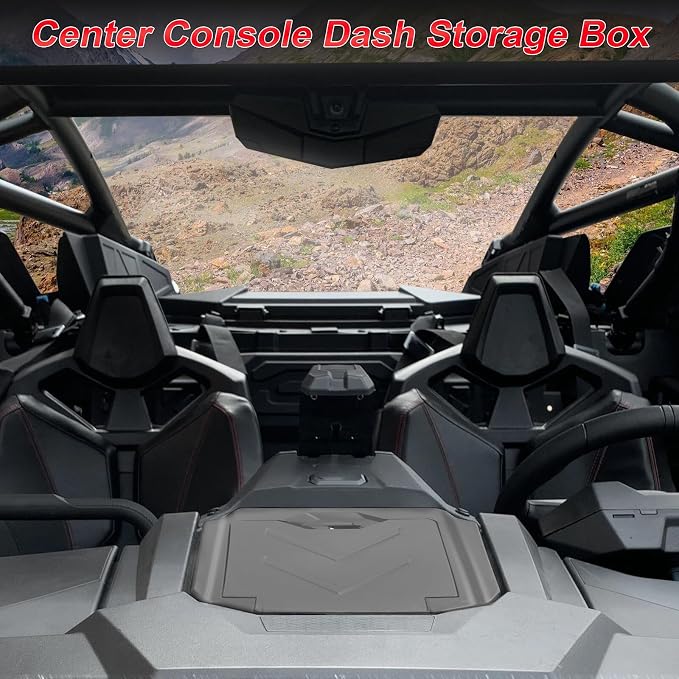 Center Console Dash Storage Organizer For Polaris RZR PRO XP/ XP4 2020-2025, For Polaris RZR PRO R/RZR TURBO R/ R4, Storing/Organizing Off-Road Items in Flip-Lid Enclosed Storage Compartment