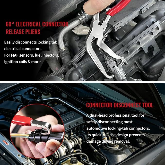 5-Piece Electrical Disconnect Pliers for Cars, Electrical Connector Separator Tool,Automotive Electrical Disconnect Pliers Set for Coil Pack & Hose Clamps for All Cars