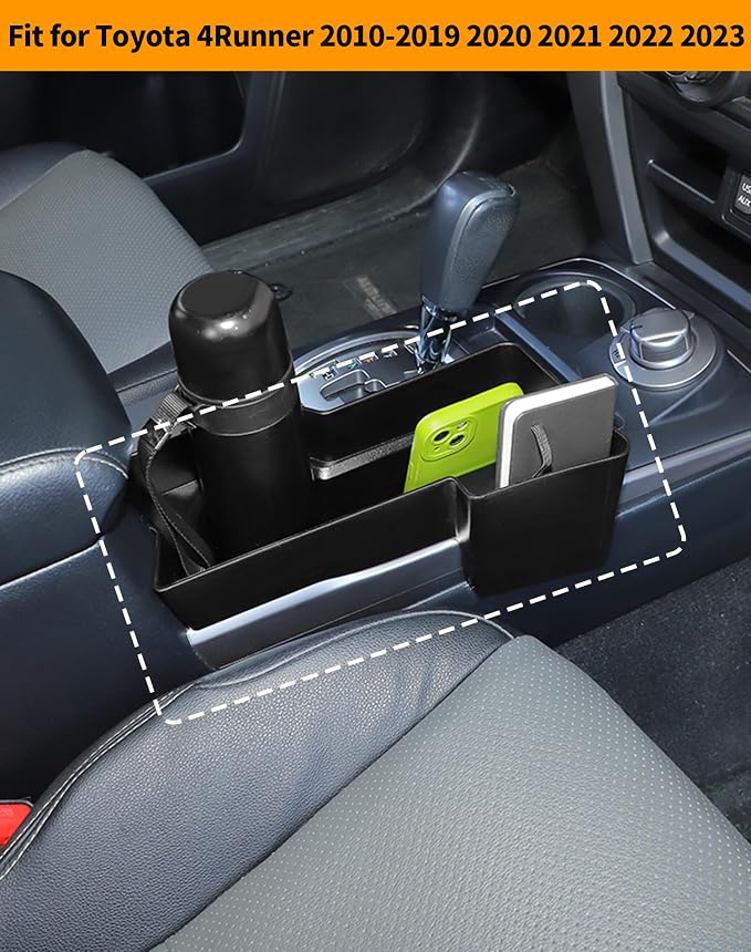 Hoolcar 4Runner Gear Shift Organizer Tray Compatible with Toyota 4Runner 2010-2019 2020 2021 2022 2023 Center Console Organizer Storage Box Side Tray Interior Accessories, Black