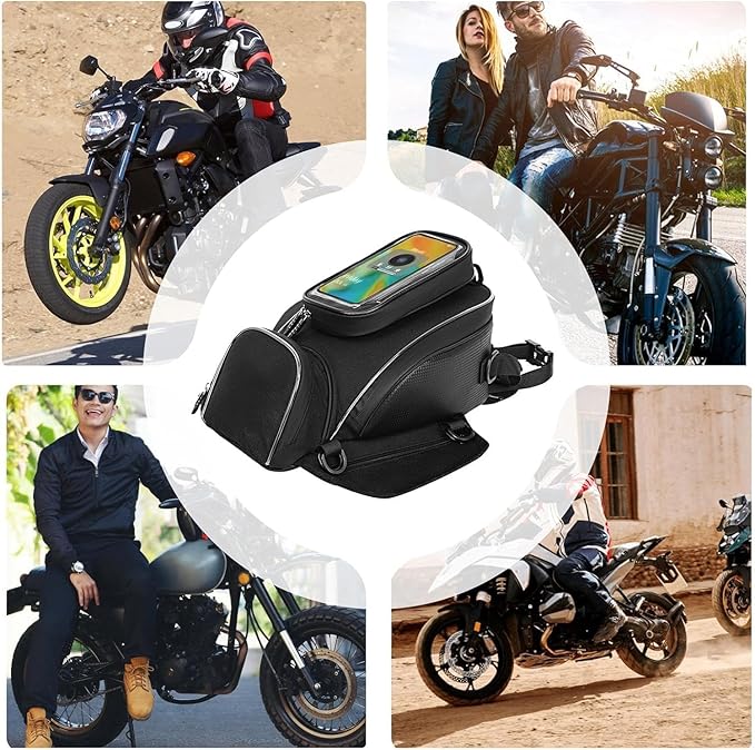 Motorcycle Tank Bag for Harley Davidson Road Glide Special, Strong Magnetic Waterproof Oxford Black Motorbike Quick Release Pannier Bag
