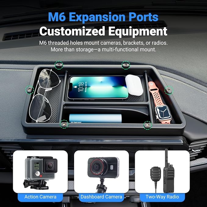 Dashboard Storage Organizer Compatible with 2022-2026 Chevy Silverado GMC Sierra 1500 24-26 2500HD 3500HD Dashboard Storage Tray Replacement for 2022-2026 Chevy Silverado Accessories