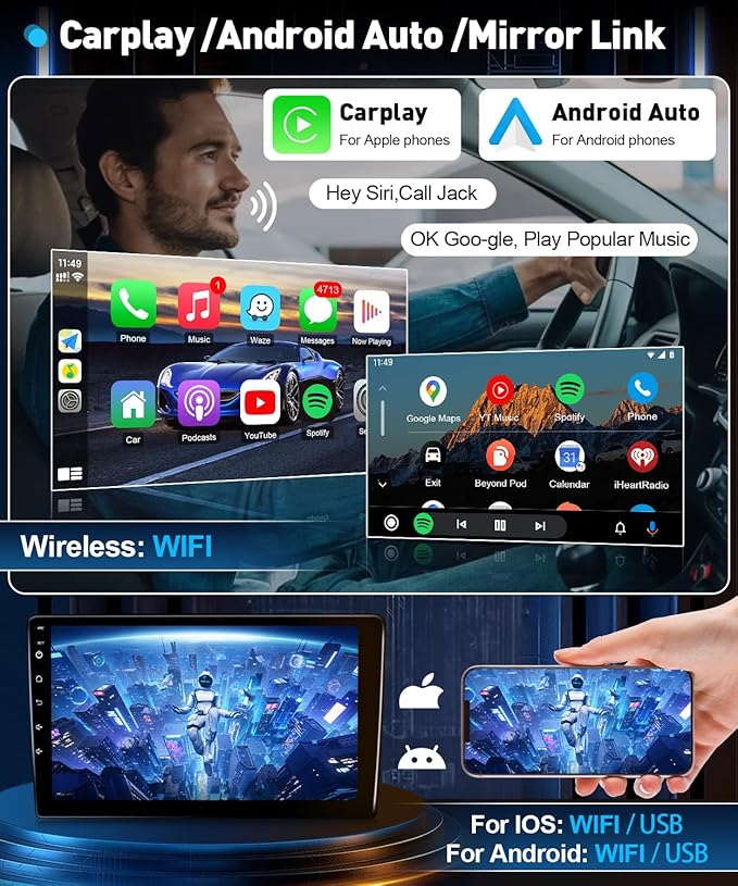 Leadfan Car Stereo Radio for Honda Civic 2012 with Carplay Android Auto, 9Inch Screen for Civic Car Play with GPS Navigation SWC FM Bluetooth Backup Camera (2G+32G for Honda Civic 2012)