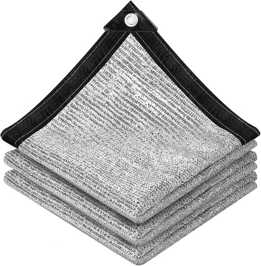 vensovo 70% Aluminum Shade Cloth - Reflective Aluminium Shade Netting Sun Shade Cover with Grommets for Cars, Dogs, Outdoor, RV, Patio (12x16FT)