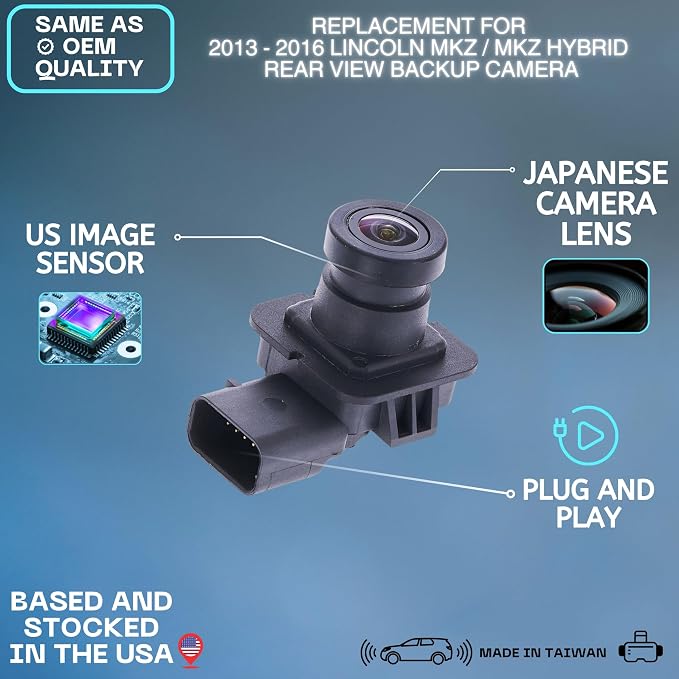 Backup Camera Replaces for 2013-2016 Lincoln MKZ/MKZ Hybrid OE Part # EP5Z-19G490-A, EP5T-19G490-AA, DP5Z-19G490-A