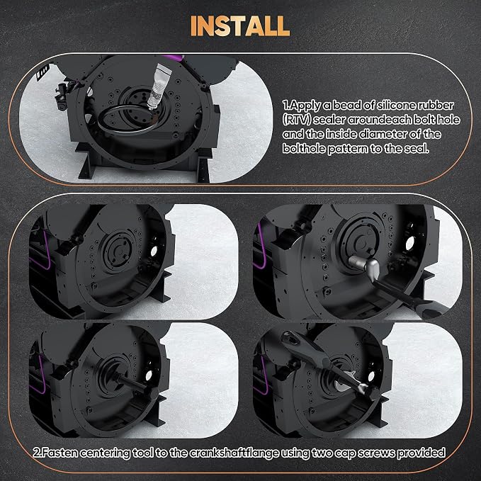 7835 Rear Main Oil Seal Remover/Installer Kit, Rear Main Oil Seal Kit - Compatible with 1998-2003 Ford 7.3L Diesel Engines in Ford 3/4 and 1 Ton Trucks