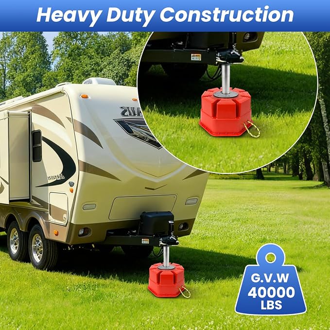 ROBLOCK 6"H Trailer Jack Block with Handle, Heavy Duty RV Stabilizer Blocks for Any Tongue Jack, Post, Foot, 5th Wheels, Round, Square or Scissor Stabilizer, RV Essentials for Travel Trailers, 1 Pack