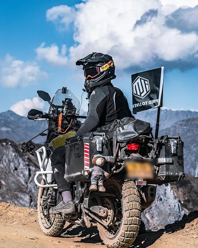 ILM Dual Sport Adventure Motorcycle Helmet with Pinlock Compatible Sun Visor Snowmobile ATV Dirt Bike Off Road Casco Model WS902 RedBlack Small