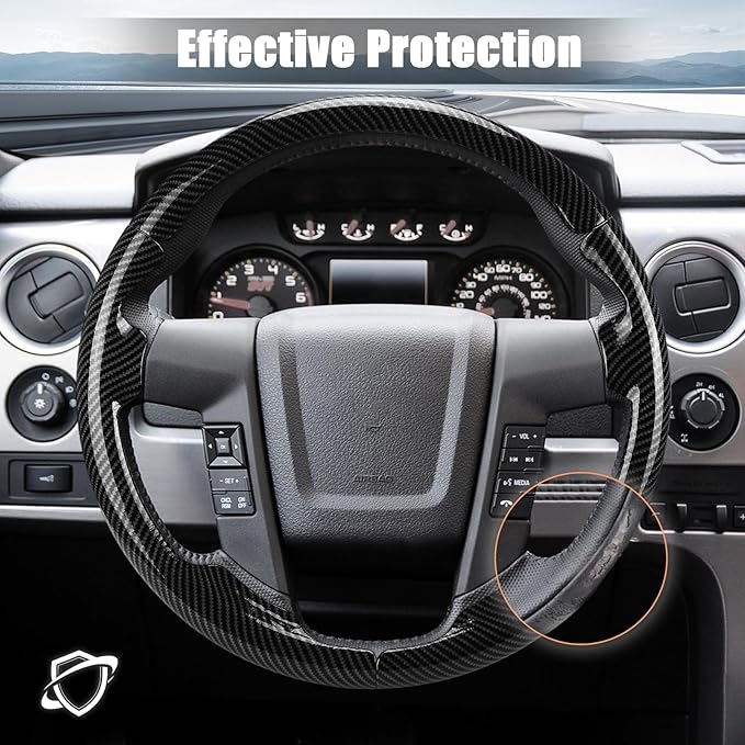 Steering Wheel Cover for Ford F150 2009-2014/Ford Expedition 2015-2017 Custom-fit Car Steering Wheel Cover for Ford Steering Wheel Protector