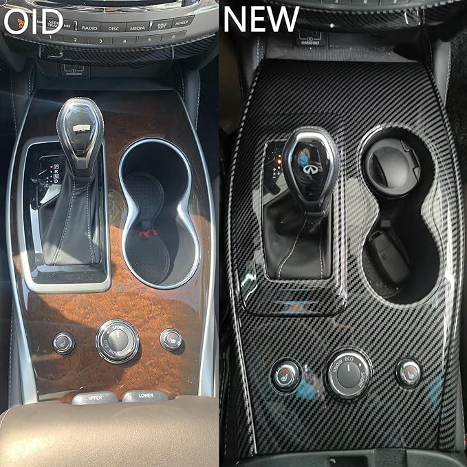 for Infiniti QX60 Carbon Fiber Central Control Gear Panel Cover Trim Accessories for 2018-2020 Infiniti QX60