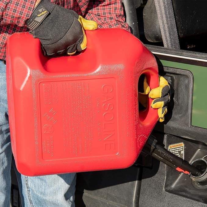 Midwest Can Company 5610 5 Gallon Gas Can Fuel Container Jugs w/Spout (2 Pack)