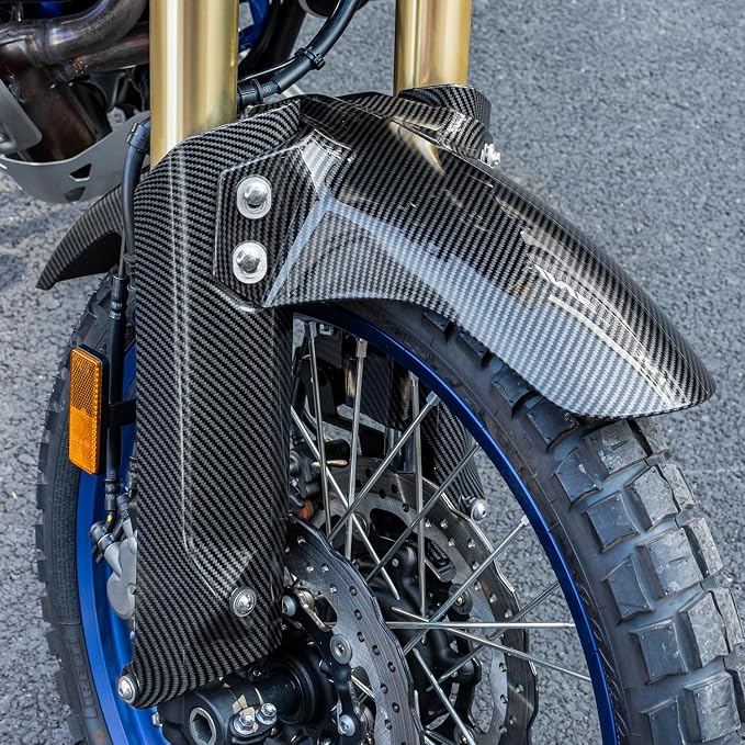 Motorcycle Front Fender Mudguard for Tenere 700 2019-2024 2025 2026 Tire Hugger Mud Dust Flap Splash Guard, Carbon Look