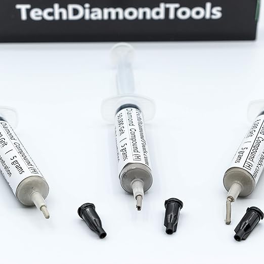 TechDiamondTools Kit of 3 Diamond Polishing Compound Polishing Paste USA Made 4000 8000 50000 Grit for Marble Glass Metal Rock Jewelry Resin Silver Gemstone with High Concentration of Diamond Powder