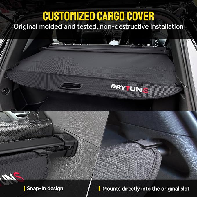 Cargo Cover for Chevy Equinox & GMC Terrain 2018-2024, Retractable Trunk Cover Privacy Shade, Not for EV Model