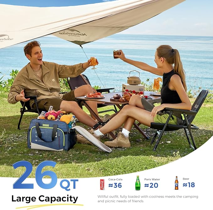 outohome Electric Portable Cooler Plug in 12V Car Cooler Bag, Warmer Bag for vehicle, DC Power Cord,25L Insulated Lunch Bag for Family Outings, Grocery,Camping,Truck Drivers,All Season ﻿