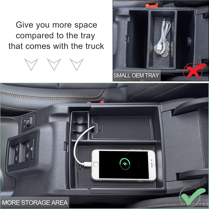 TOPINSTALL Compatible with 2021-2024 Ford Bronco & 2025+ Bronco 2-Door & 2025+ 4-Door Manual Transmission, Full Size Bronco Organizer (NO for 2025+ 4-Door Automatic)