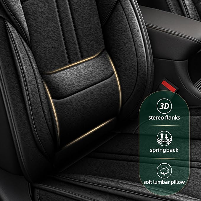 Seat Covers Fit for Dodge Charger 2006-2025 2026 - Waterproof Faux Leather Car Seat Covers-2PCS Front Seat Covers(Black)