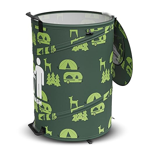 30 Gallon Collapsible Pop-Up Trash Can for RV's, Camping, Recycling, Yard Waste, Leaf Bag, Children Toy Bin (Trash Can)