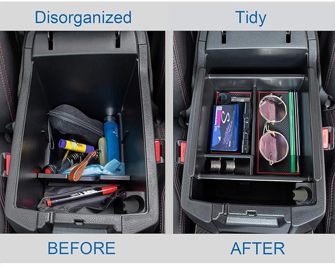 JDMCAR Center Console Organizer (Red Trim) and Gear Shift Organizer Tray Compatible with Toyota 4Runner Accessories 2010-2024