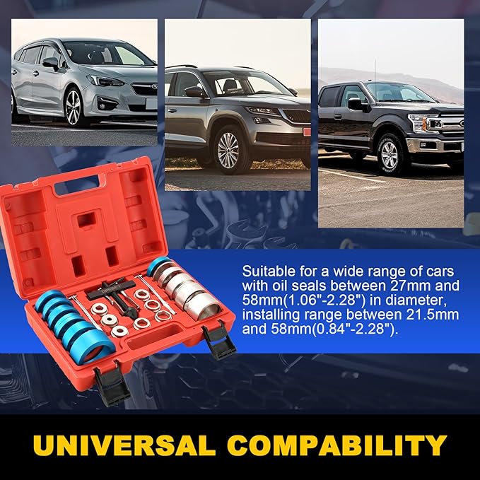 DASBET Crank Bearing Camshaft Seal Installer and Remover Set Seal Drive Set Crankshaft Oil Seal Puller Tool Kit