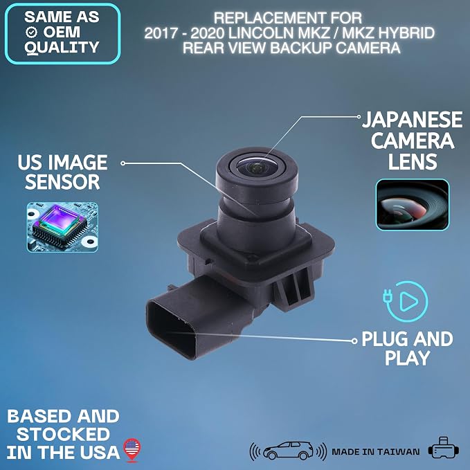 Backup Camera Replaces for 2017-2020 Lincoln MKZ/MKZ Hybrid OE Part # HP5Z-19G490-A, HP5T-19G490-AC