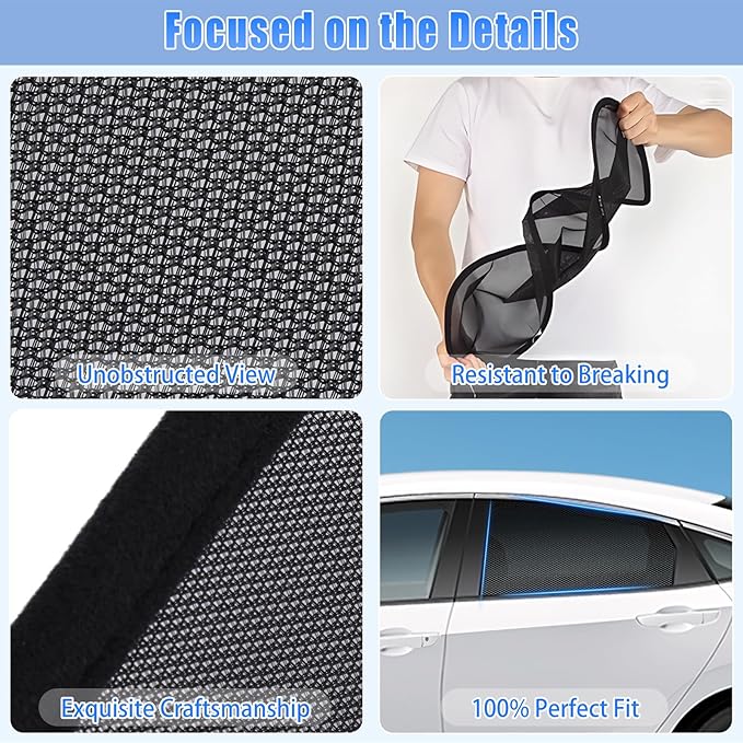 ZATOOTO Car Window Shades Civic 2016-2021 for Rear Window 2Pack car Shades for Back Windows Baby & Pet | Blocks 99% UV Rays & Heat | Breathable Mesh for Privacy & Bug Protection | Camping & Travel