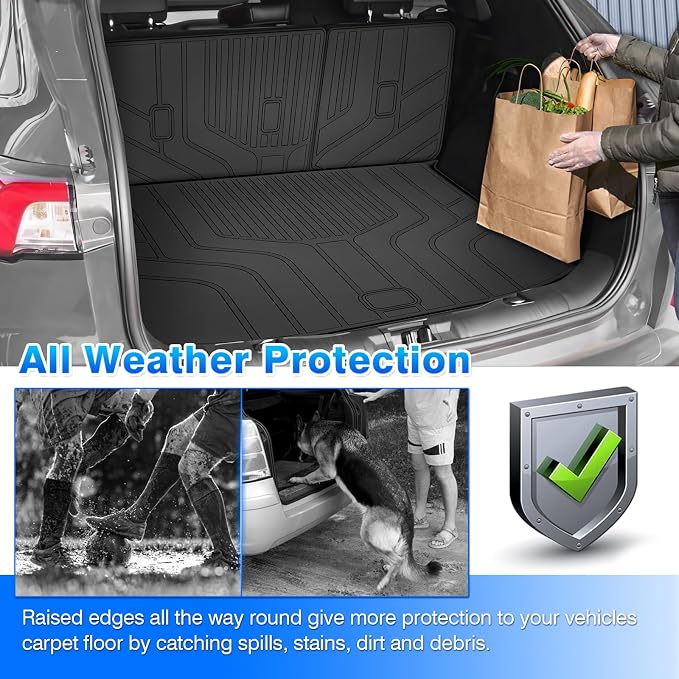 Cartist Cargo Mat Compatible with Ford Edge 2015-2024 Accessories Cargo Liner TPE All Weather Anti-Slip Odorless