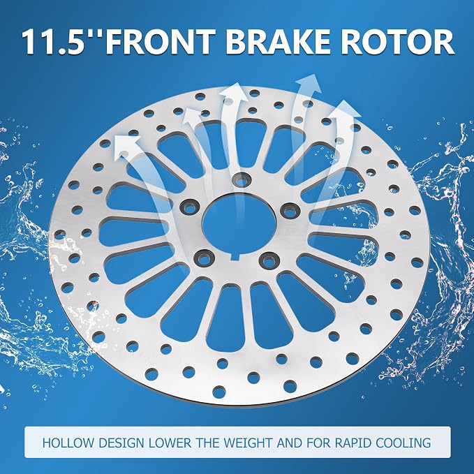 11.5'' Front Brake Rotor Disc Compatible with Harley Davidson Touring Sportster Dyna and Early Super Glide Softail, 420 Stainless Steel Rotors