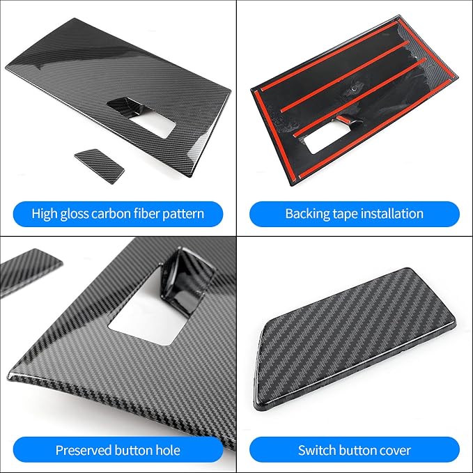 Center Console Co-Pilot Glove Box Panel Cover Protective Trim Compatible with Audi A3 8Y 2015-2020 2021 LHD, ABS Carbon Fiber Texture Glove Box Panel Cover
