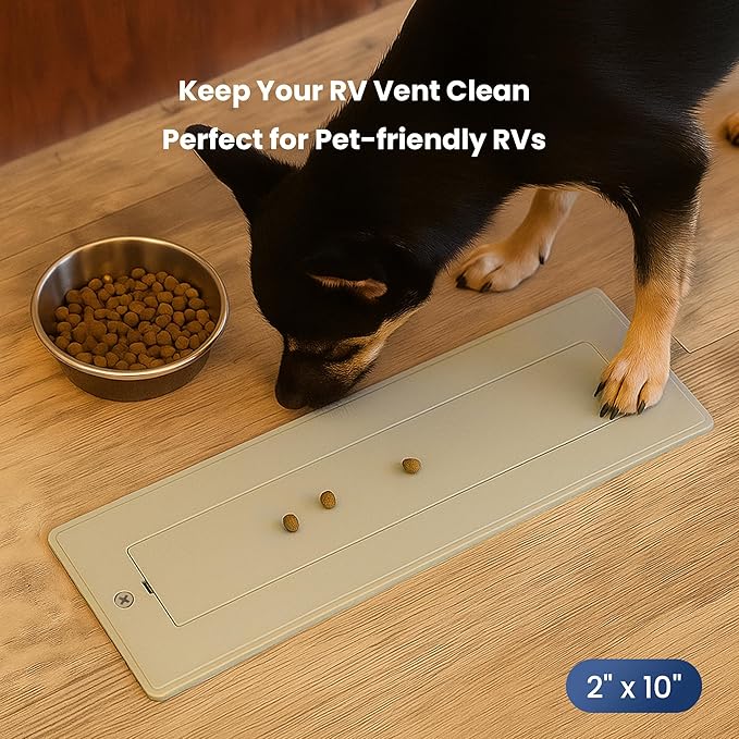 Safoner Aluminum RV Floor Vent Cover 2"x10" Register with Removable Cover, Durable Camper Essential, Pet-Friendly RV Vent Accessories for Inside, 1 Pack-Brown