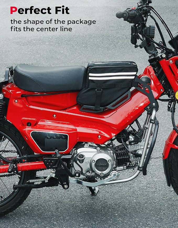 KEMIMOTO Center Bag Compatible with CT125 Trail 125 Hunter Cub 2021 2022 2023 2024 2025 2026 Rack Bag Center Luggage Pouch Storage Bag 10L