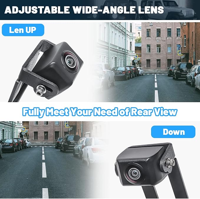 EWAY Light 1.0 Spare Tire Mount Backup Camera for Jeep Wrangler JK JKU Unlimited 2/4 Doors Reverse Rear View, Full Metal Camera Cover, Stainless Steel Bracket, Adjustable Angle Off-Road Wheel Camera