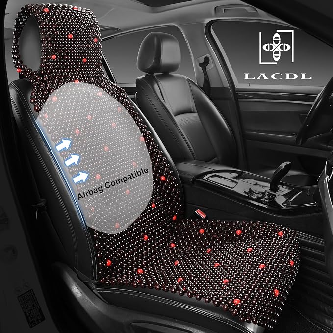 LACDL Beaded Seat Covers for Truck, Trailer, Van, RV, Car Seat Cooling Cover, Auto Ventilated Seat Cushion, Wood Breathable Car Seat Beads, Seat Cooler Pad Sweat Protector for Summer, Stars