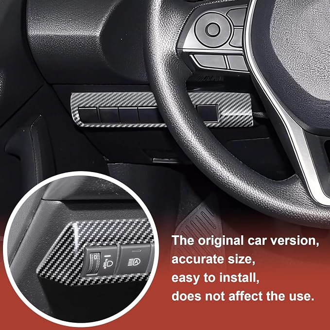 Carbon Fiber Headlight Switch Buttons Panel Cover Compatible with Toyota Corolla 2020–2026 & Corolla Hatchback 2019–2026