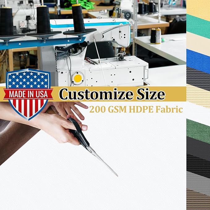 Shade&Beyond Customized Size 4' X 10' Shade Cloth with Grommets, 90% UV Protection UV Protection Mesh Tarp Sun Screens for Patio GN04, White