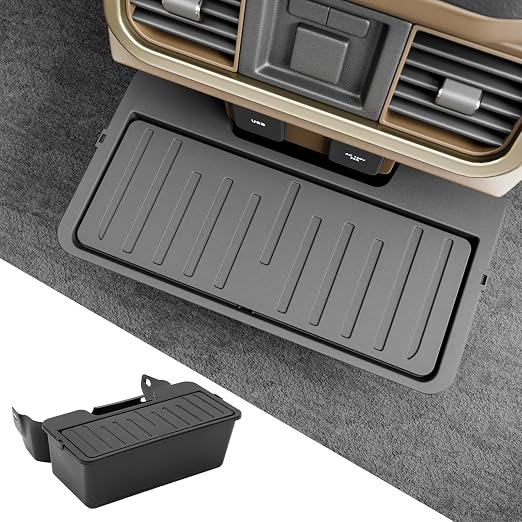 Trash Can Compatible with 2021-2025 2026 Ford F150 Trash Bin One-Touch Garbage Can Push-to-Open Trash Bin Extra Rear 2nd Row 7.4L Center Console Storage Box for 2024 F-150 Accessories