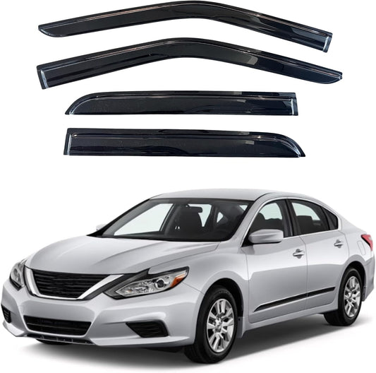 KPY Window Visor Compatible with Nissan Altima 2013-2018, 4PC Rain Guard Side Window Vent Deflectors Tape-On Mugen Style, 2013 2014 2015 2016 2017 2018