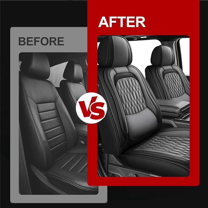 for Ford 2025 2026 F150 Seat Covers 2009-2026 F250 F350 F450 2017-2026 | Premium Handmade Leather Waterproof Fits Not Only SuperCrew Lightning King Ranch Platinum Tremor SVT Raptor