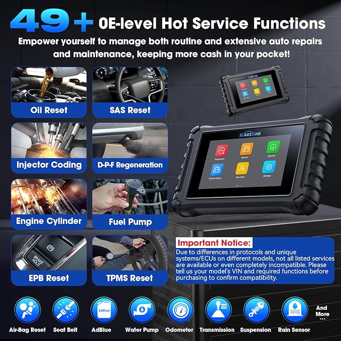 4 Systems OBD2 Scanner UR600 ABS SRS Engine Transmission Car Code Reader with 50 Services Bidirectional Test of 4 Systems Battery Test ECU Coding Diagnostic Scan Tools Lifetime Free Upgrade