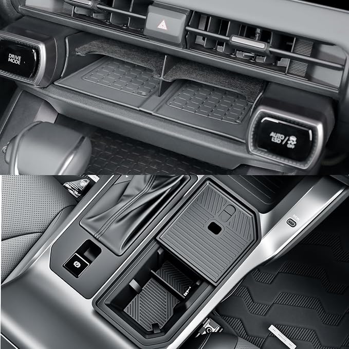 BIBIBO 3Packs for 2026 Toyota RAV4 Center Console Organizer 2026 Toyota RAV4(LE/SE/XLE Premium/Woodland/XSE/Limited) Console Insert Divider Secondary+ Cup Holder Inserts+Wireless Charging Mat