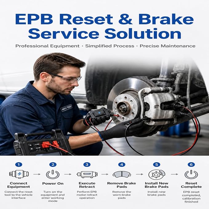 Universal Car Motor Diagnostic Tool, EPB Emergency Release Tool Professional Electronic Parking Brake Reset Repair Tool for Car Engine System Troubleshooting and Emergency Road Rescue