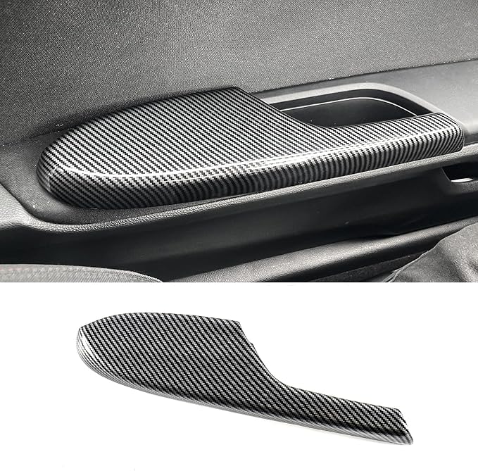 Carbon Fiber Window Lift Switch Panel Cover & Interior Door Handle Armrest Cover Compatible with Honda Civic 10th Gen 2016-2021